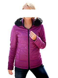 Designer-Wende-Steppjacke pink-schwarz