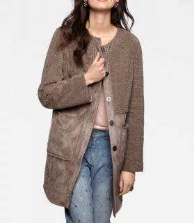 Designer-Wendemantel taupe