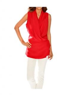 Designer-Wickelbluse koralle