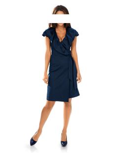 Designer-Wickelkleid marine