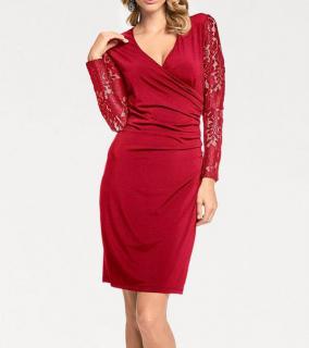 Designer-Wickelkleid rot