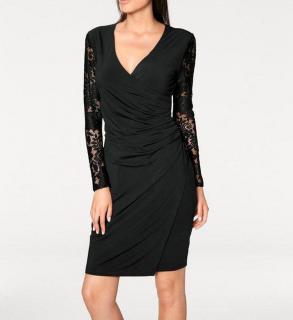 Designer-Wickelkleid schwarz