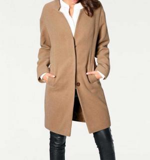 Designer-Wollmantel camel
