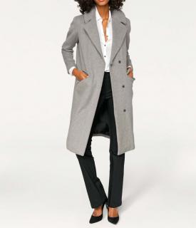 Designer-Wollmantel grau