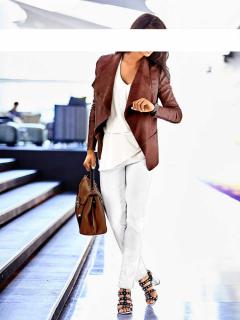 Designer-Ziegen-Nappalederjacke zimt