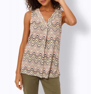 Druck-Shirttop flamingo-schwarz-bunt