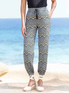 Druckhose khaki-schwarz-bunt