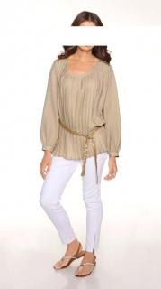 Georgettebluse mit Pailletten beige