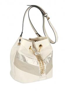 Handtasche creme-sand-gold