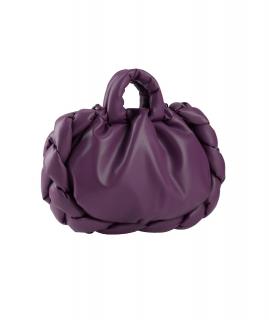 Handtasche mit Flechtbesatz traube