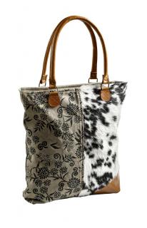 Handtasche mit Webpelz oliv-natur