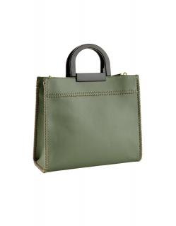 Henkel-Tasche mitdekorativen Ziernähten khaki