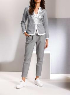 Jersey-Blazer grau-silberfarben