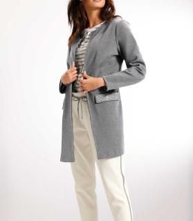 Jersey-Longblazer grau-melange