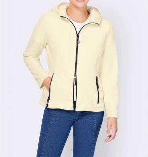 Kapuzen-Fleece-Jacke champagner