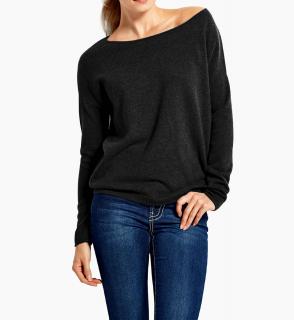 Kaschmir-Oversized-Pullover schwarz