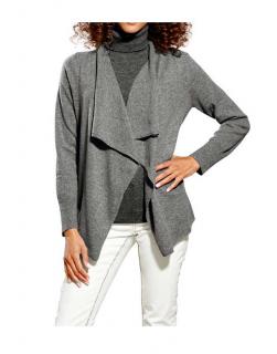 Kaschmir-Strickjacke grau