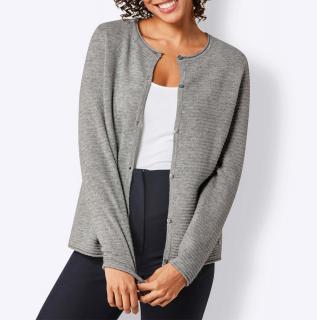 Kaschmir-Strickjacke grau