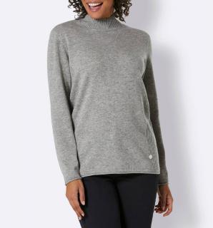 Kaschmirpullover grau-meliert
