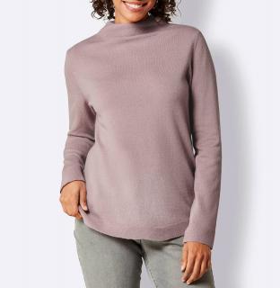 Kaschmirpullover mit Kelchkragen mauve