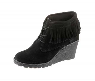 Keil-Stiefelette schwarz