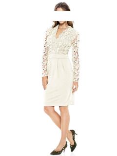 Kleid mit Spitze ecru