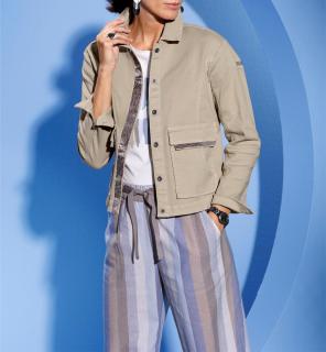 Kurzblazer mit Zierband sesam