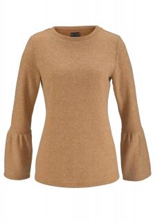 Kuschel-Pullover mit Volantärmeln camel