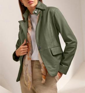 Lammnappaleder-Blazer khaki