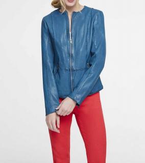 Lammnappalederjacke blau