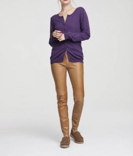 Lammnappalederleggings cognac