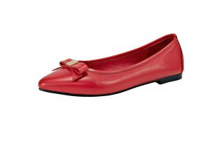 Leder-Ballerina rot