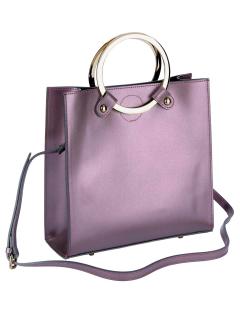 Leder-Handtasche inkl.  Beautybag aubergine