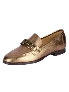 Leder-Slipper goldfarben