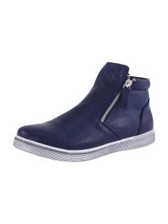 Leder-Stiefelette marine