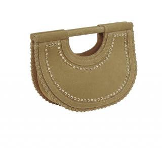Leder-Tasche mit Nieten hellbraun