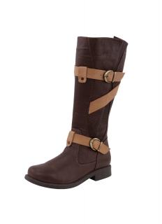 Lederstiefel mit Warmfutter braun-cognac