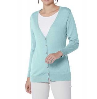 Luxus-Strickjacke aqua