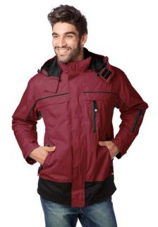 Marken-3-in-1 Outdoorjacke rot-schwarz