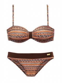 Marken-Bandeau-Bikini braun-orange Gr. 40 C/D Cup