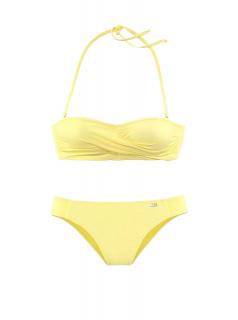 Marken-Bandeau-Bikini hellgelb Cup-C