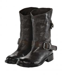 Marken-Biker-Boots schwarz