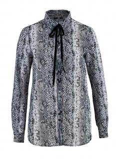 Marken-Bluse taupe-schwarz