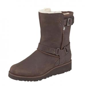 Marken-Boots mit Lammfell braun