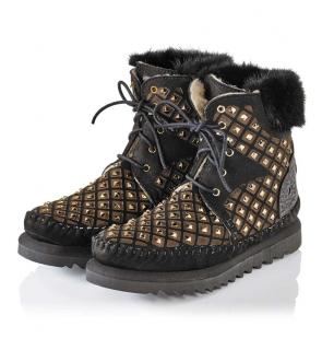 Marken-Boots schwarz-braun