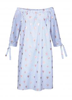Marken-Carmenkleid blau-goldfarben