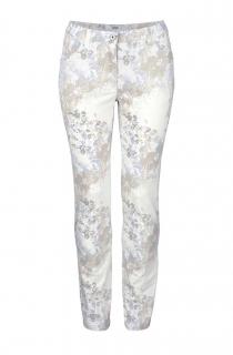 Marken-Damen-Jeans weß-print