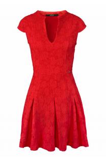 Marken-Jacquardkleid rot