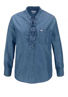 Marken-Jeans-Blusenhemd blau