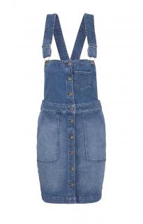 Marken-Jeans-Latzkleid blau